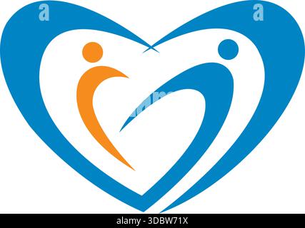 Heart Family People Care Logo Template Vector Icon Design Stock Vector