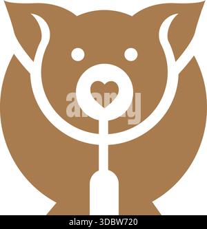 Dog Face Stethoscope Pet Care Logo Design Icon Vector Template Stock Vector