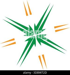 Bamboo Abstract Star Shape Logo Icon Design Vector Template Stock Vector