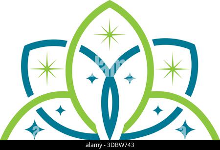 Floral Star Leaf Nature Logo Template Icon Vector Design Stock Vector