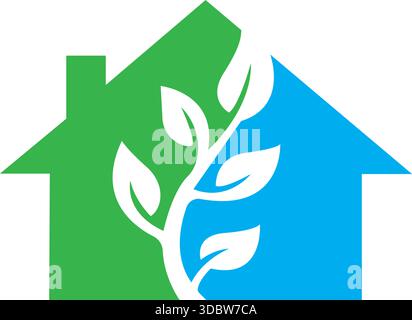 House Plant Hand Real Estate Logo Design Vector Template Icon Stock Vector