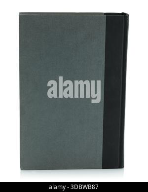 Simple gray book, isolated on transparent background, back side view. Minimalist mockup and template for design, branding, or presentation projects Stock Photo