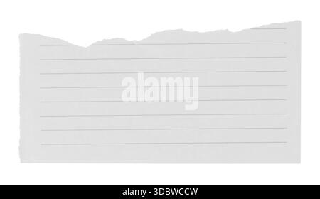 Torn sheet of notepad paper, isolated on a transparent background. Office blank paper concept Stock Photo