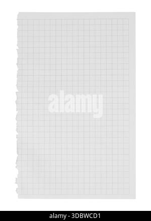 White blank notepad paper with texture, isolated on a transparent background. Office blank paper concept Stock Photo