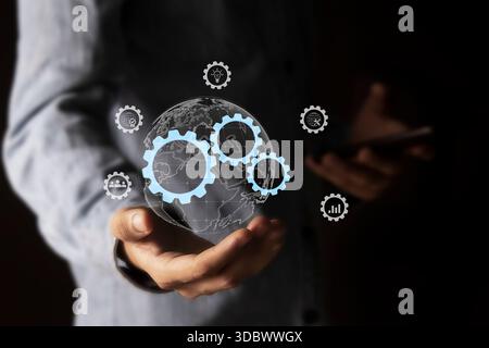 Automation workflow optimization ideas industrial business process marking Stock Photo