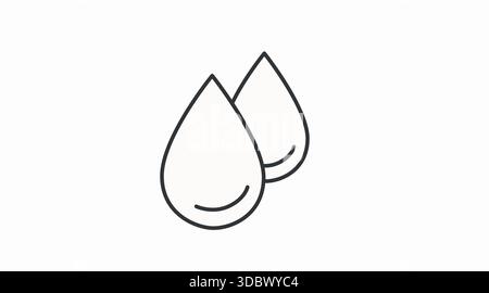 Black and White Medical Icon of Two Drops – Healthcare Symbol Vector Stock Vector