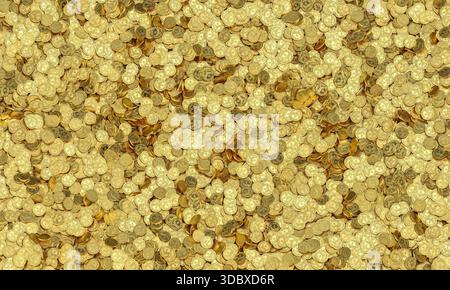 Gold coins 3d wealth background Stock Photo