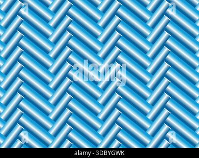Seamless abstract geometric pattern of blue and white gradient shiny metallic bars Stock Vector