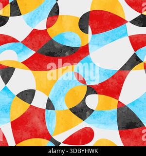 Abstract colourful pattern with geometric shapes. Vector watercolor background Stock Vector