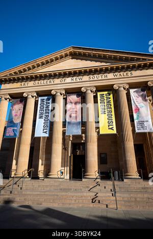 Facade of the Naala Nura building with banners for 'Dangerously Modern ...