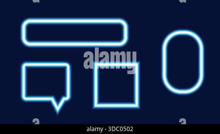 Vibrant neon frames glow against a sleek dark background. Perfect for web design ads poster and gaming graphics. Vector illustration. Stock Vector