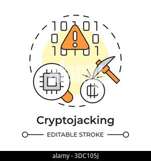 Cryptojacking multi color concept icon Stock Vector