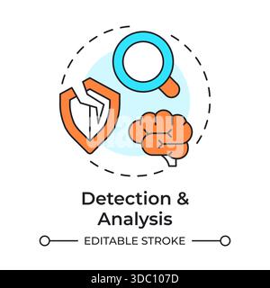 Detection and analysis multi color concept icon Stock Vector