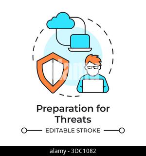 Preparation for threats multi color concept icon Stock Vector