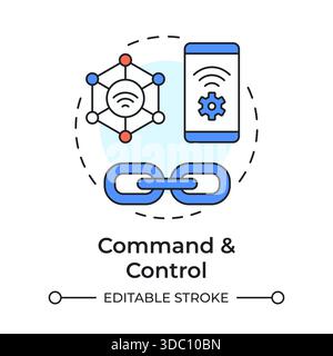 Command and control multi color concept icon Stock Vector