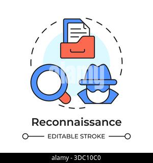 Reconnaissance multi color concept icon Stock Vector
