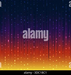 futuristic starfield vibrant light streaks fall vertically across a smooth color gradient. dazzling abstract background technological innovation, mode Stock Vector
