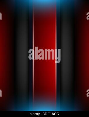 sleek abstract digital background featuring bold red vertical stripes flanked by dark shadows creating a high tech cinematic atmosphere for designers Stock Vector
