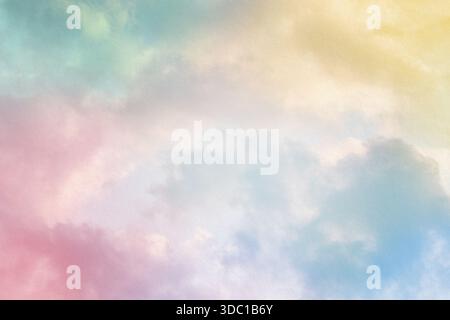 Abstract multicolored sky with  an old paper texture. Stock Photo