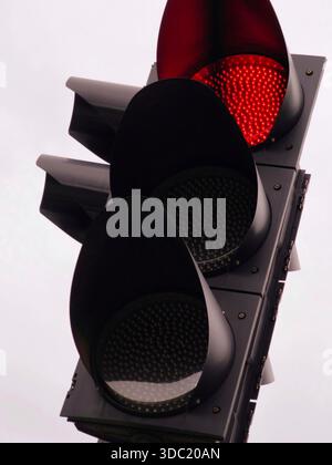 A traffic light with a red light on Stock Photo