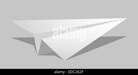 Paper plane icon in realistic style. Toy aircraft vector illustration on isolated background. Origami airplan sign business concept. Stock Vector