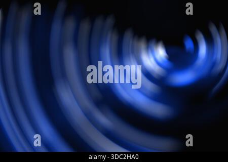 Abstract blue background , blurred circle on the black background Stock Photo