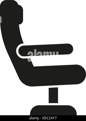 Airplane Seat Solid Icon. In-Flight Comfort, Travel Seating, And Passenger Accommodation Silhouette Symbol. Aviation And Airline Services. Isolated Stock Vector