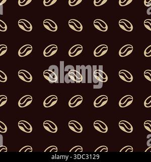 Coffee Beans Seamless Pattern Vector Illustration. coffee bean hand drawn background Stock Vector
