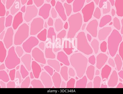 Abstract Pink Giraffe skin seamless pattern design. Animal print vector illustration background. Wildlife fur skin design illustration for web, home d Stock Vector