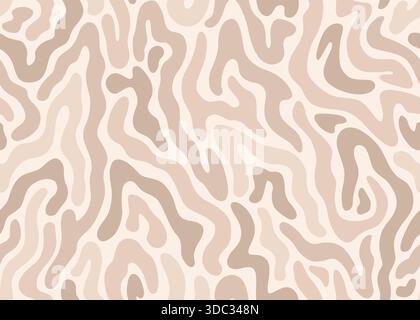 Abstract beige doodle lines pattern. Vector illustration flat design background. Stock Vector