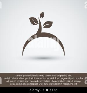 Sprout Growing from Soil Icon Organic Nature and Sustainability Logo Concept Stock Vector