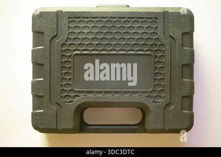 close up of black toolbox kit isolated on white background Stock Photo