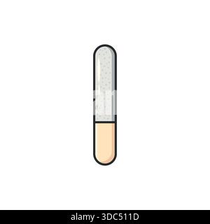 Pastel doodle nail file vector icon in a clean illustrated style. Manicure and nail care tool symbol for beauty, grooming, salon, and self-care Stock Vector