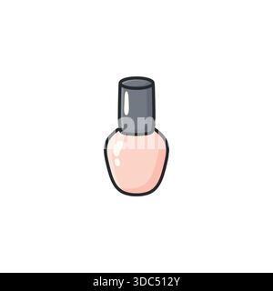 Pastel doodle nail polish vector icon in a clean illustrated style. Manicure and nail beauty product symbol for beauty, cosmetics, salon Stock Vector
