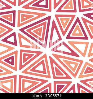 Abstract background with mosaic triangle shapes. Big triangles size. Multiple repeated inner triangles. Multicolored style. Repeatable pattern. Stock Vector