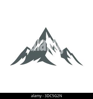 Minimal Mountain Logo Icon Isolated on White Background Stock Vector