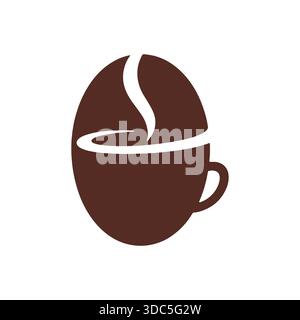 Abstract Coffee Bean Cup Logo Vector Stock Vector