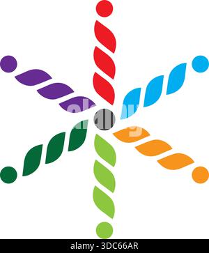 Colorful Spiral Star Logo Design Template Vector Icon Stock Vector