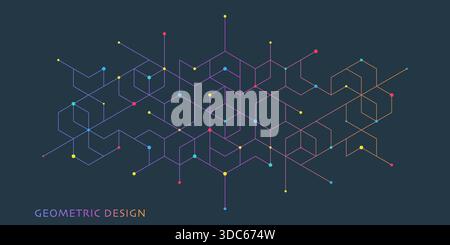Abstract vector background with simple geometric figures and dots. Graphic design element and polygonal shape pattern Stock Vector