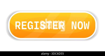 Register now click here pointer, web button, banner. Action button with arrow pointer. Register now tag. Modern action button mouse click symbol. Computer mouse click cursor. Vector illustration Stock Vector