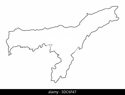map of Assam state of India and location on Indian map Stock Vector ...
