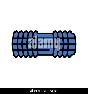 massage roller color line icon for digital and print projects.  Minimal clean icons for apps and websites. Modern simple icons for UI UX and branding Stock Vector