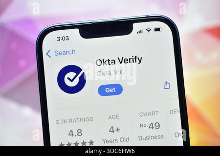 New Delhi, India 20 jaunary 2026:- multi-factor authentication (MFA) to securely log into apps and resources protected by Okta Stock Photo