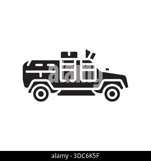 armored car color flat icon. Vector isolated element.Editable stroke Stock Vector