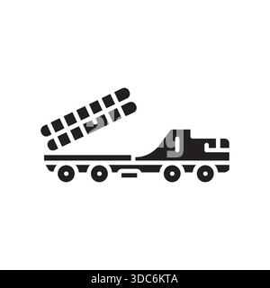 surface to air missile black line icon. Vector isolated element.Editable stroke Stock Vector