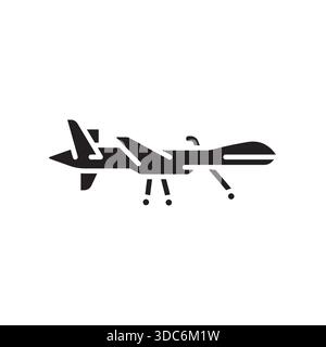unmanned aerial vehicle black line icon. Vector isolated element.Editable stroke Stock Vector