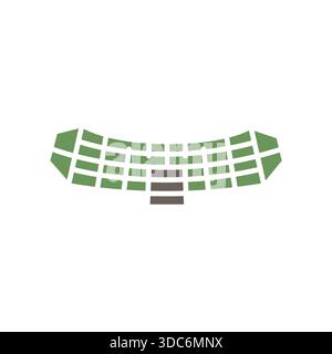 radar station color flat icon. Vector isolated element.Editable stroke Stock Vector