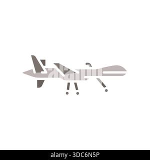 unmanned aerial vehicle black line icon. Vector isolated element.Editable stroke Stock Vector