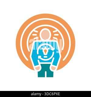 intentional living color flat icon. Vector isolated element. Editable stroke. Stock Vector