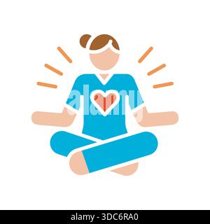 Slow living color flat icon. Vector isolated element. Editable stroke. Stock Vector